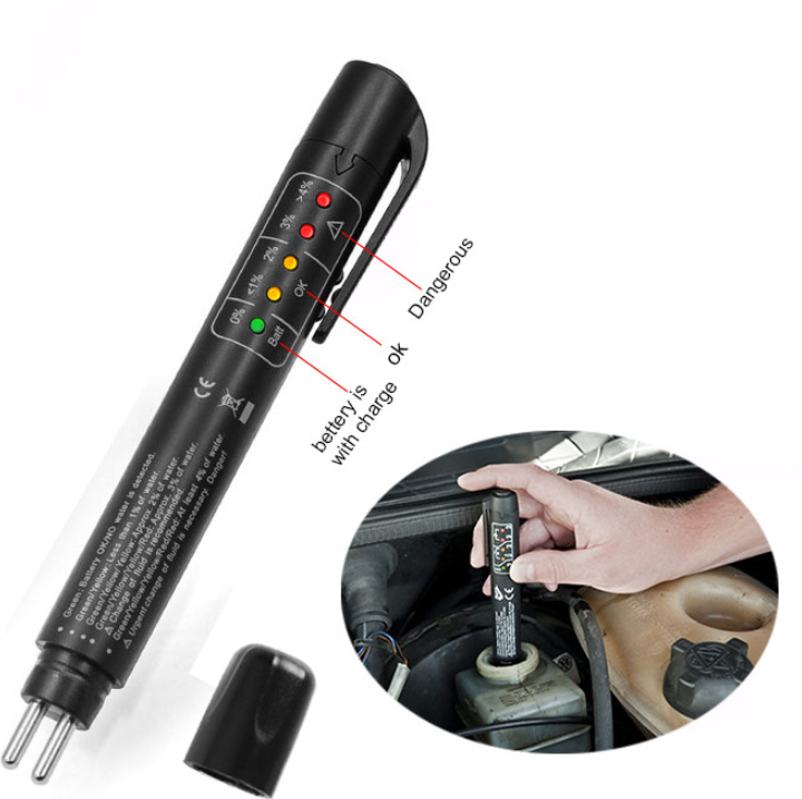1pc Auto Liquid testing Brake Fluid Tester pen 5 LED indicator display for DOT3/DOT4 electronic pen brake fluid oil tester Digital