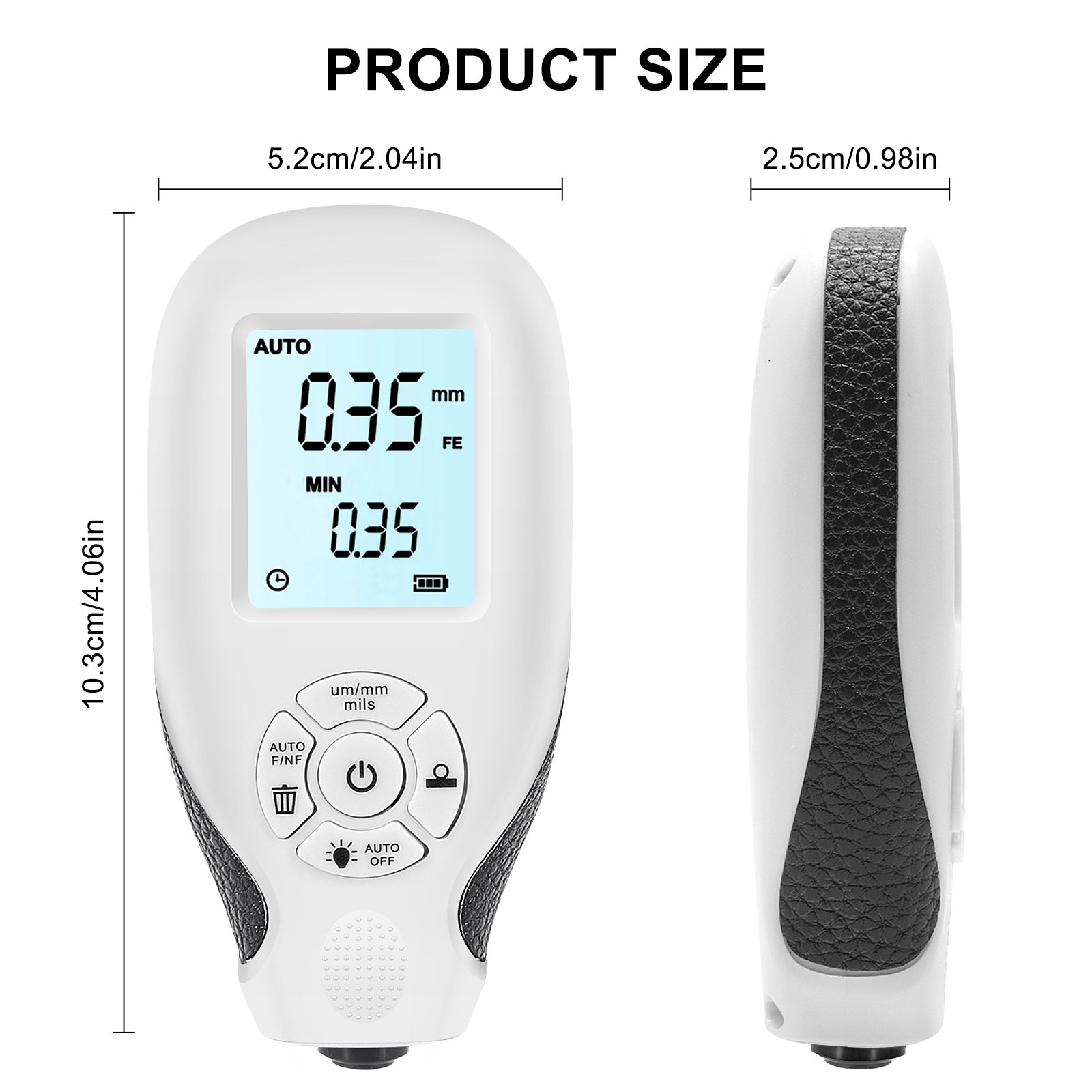1pc HW-300 Coation Thickness Gauge 0-2000UM Car Paint Film Thickness Tester Car Coating Measuring Tools Automotive Paint DFT Meter