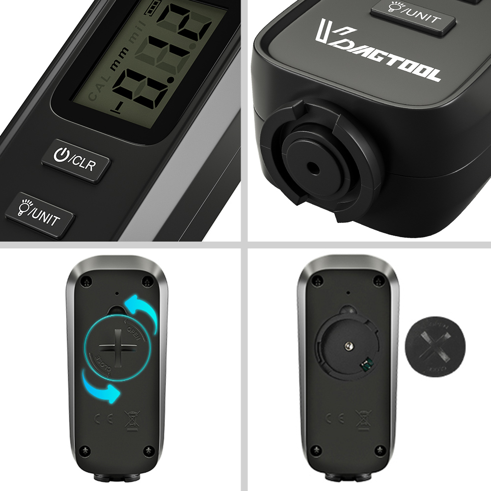 VC100 Coating Thickness Gauge Digital Backlight Car Paint Electroplate Metal Coating Tester