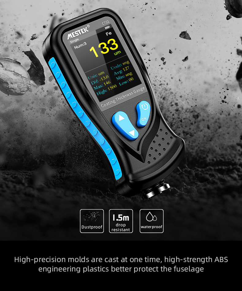 1pc Coating Thickness Gauge Auto Car Paint Measuring Device USB Charging LCD Screen Film Painting Thickness Tester For Car