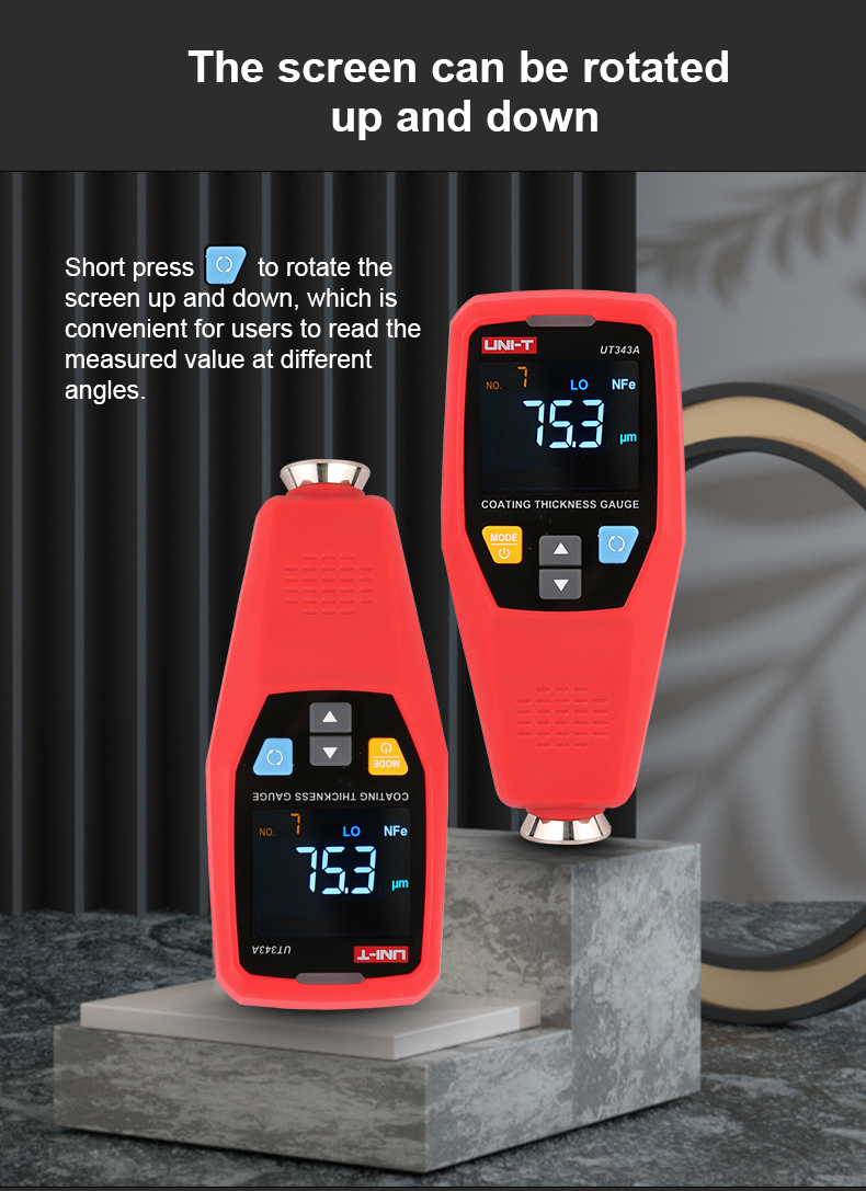 1pc UT343A Digital Car Coating Thickness Gauge Film Paint Tester Lacquer Meter Automotive Tools Measuring FE/NFE