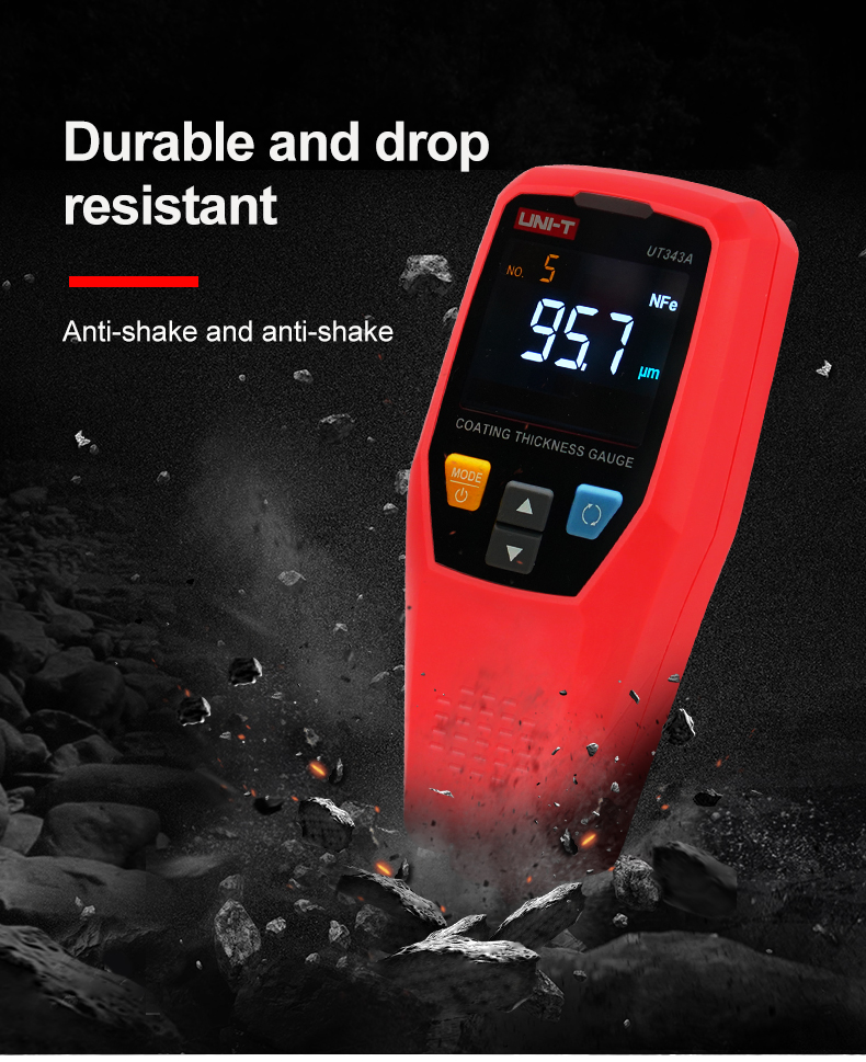 1pc UT343A Digital Car Coating Thickness Gauge Film Paint Tester Lacquer Meter Automotive Tools Measuring FE/NFE