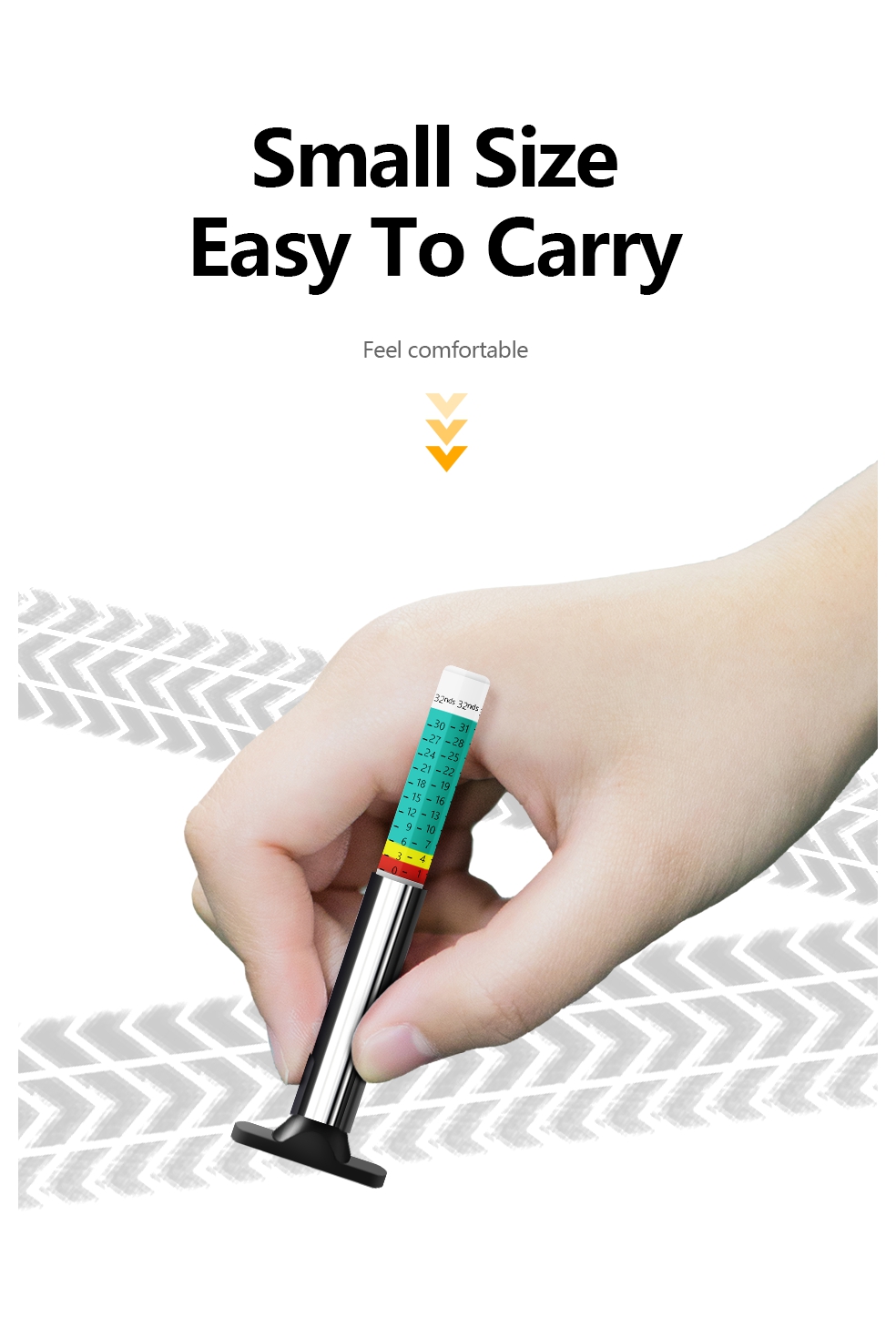 Color Car Tyre Tire Depth Gauge Meter Digital Measuring Pen Auto Thickness Pattern Ruler 25MM Tread Mark Measuring Tool