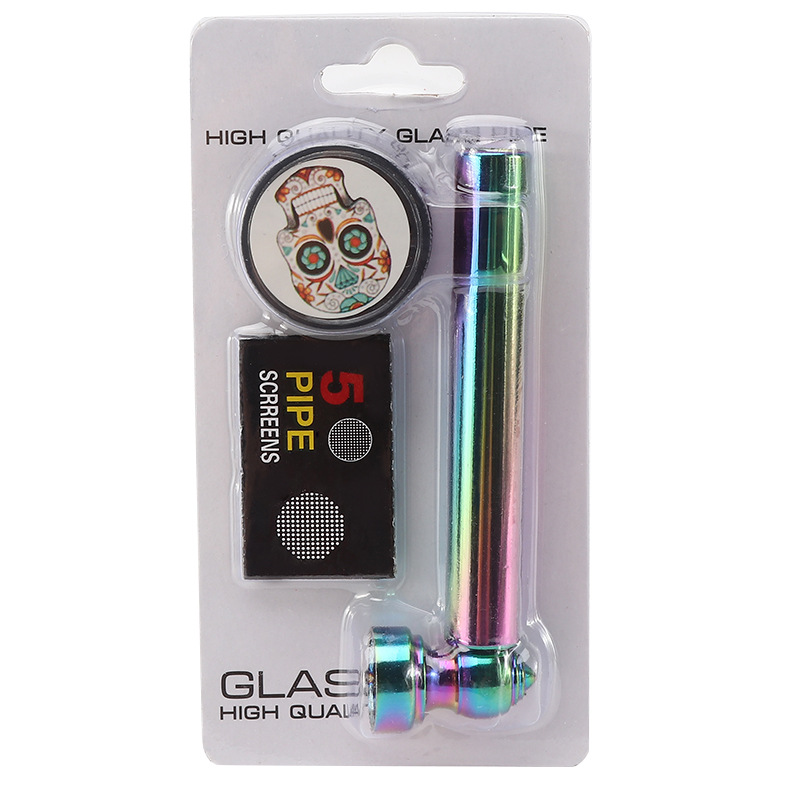 Kitchen Dining room appliances Metal Weed Pipe Kit with Detachable bowl Mesh Length 91mm Plastic Tobacco Herb Grinder Pipes For Filter Smoking Accessories