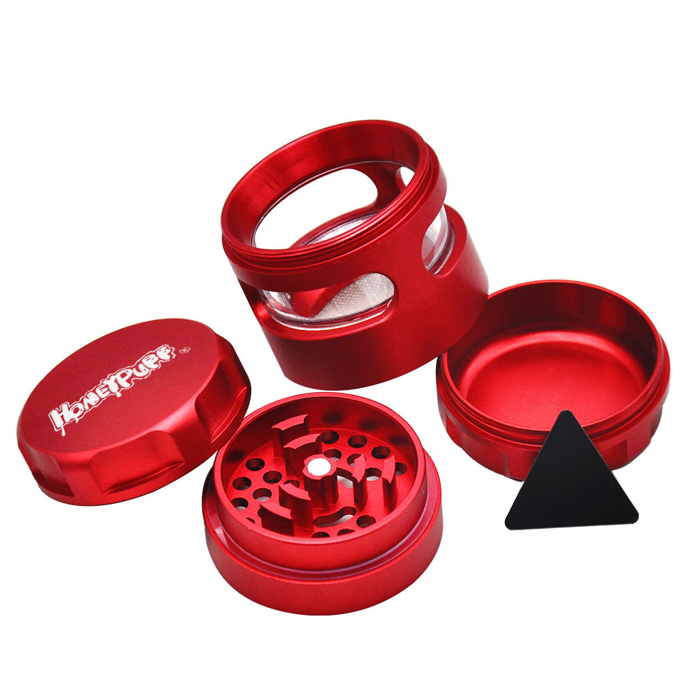 1pc Kitchen Dining room appliances Window Style Aluminum Herb Grinder  Metal Tobacco Grinder Spice Crusher