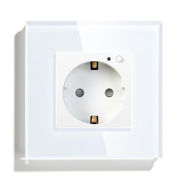 Single Wifi Wall Socket Work With Tuya Alexa Smart Life White Black Grey Color 86*86mm Timer Function For Smart Home