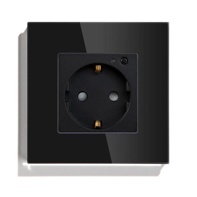 Single Wifi Wall Socket Work With Tuya Alexa Smart Life White Black Grey Color 86*86mm Timer Function For Smart Home