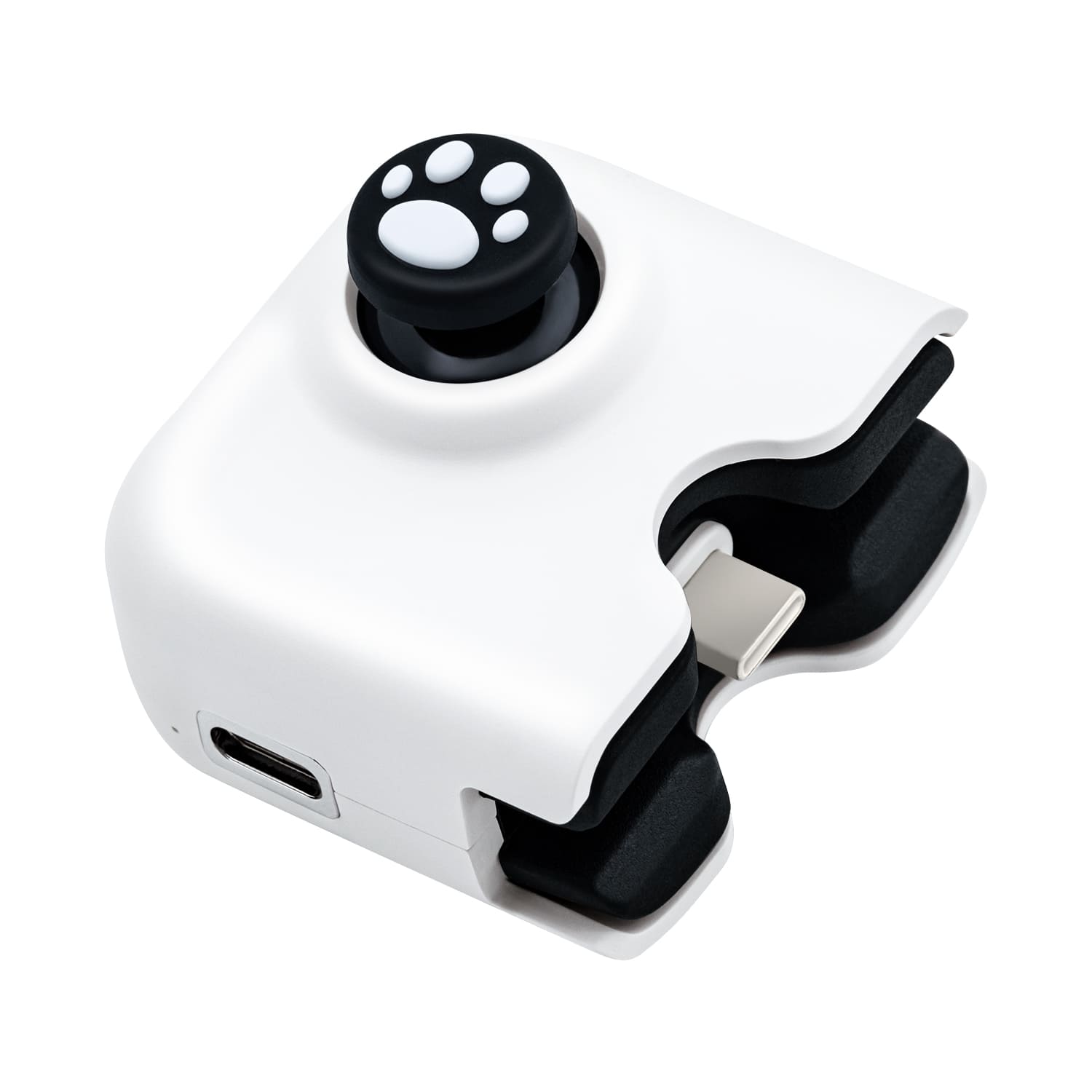 1pc One Hand Game Phone Grip Rocker Controller Gamepad Joystick for PUBG/LOL/Mobile Legends/CF/FIFA Games for Android Type-C - White