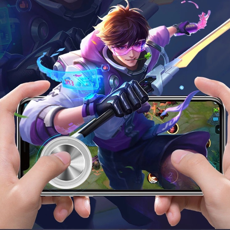 1pc Round Suction Up Game Joystick Rocker 360° Control Metal Button PUBG Mobile Gaming Controller For Universial Mobile Phone