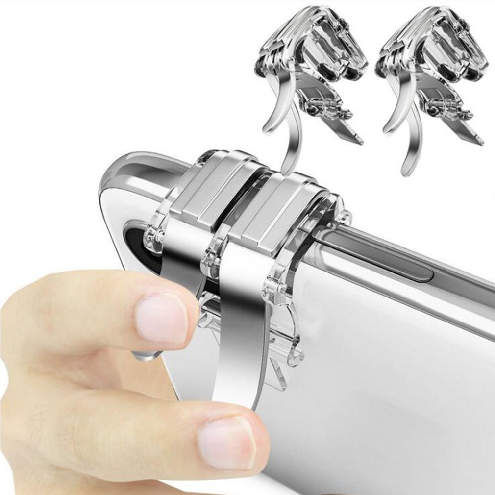 Metal Smartphone Mobile Gaming Trigger For Pubg Mobile Gamepad Fire Aim Button L1R1 Key Shooter Pubg Controller Triggers a pair