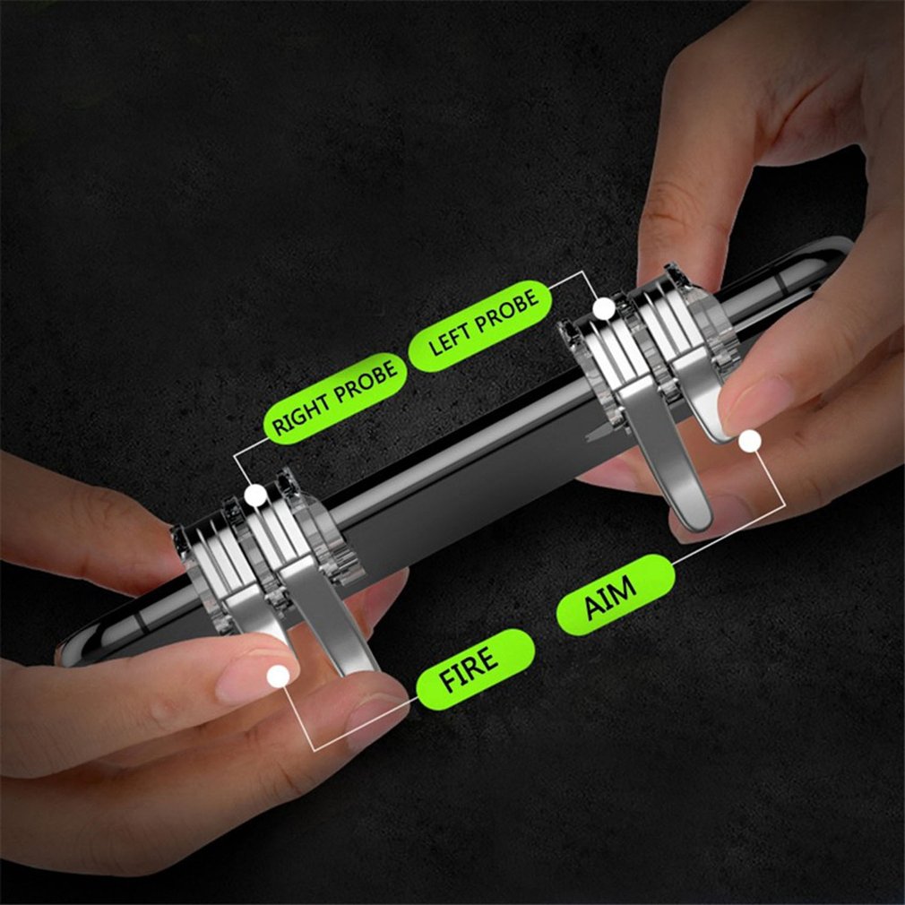 Metal Smartphone Mobile Gaming Trigger For Pubg Mobile Gamepad Fire Aim Button L1R1 Key Shooter Pubg Controller Triggers a pair