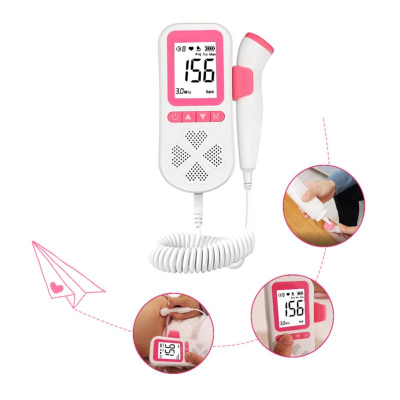3.0MHZ Baby Heart Rate Monitor LCD Display Fetal Heartbeat Detector Home Maternity Pregnant Woman Health Care