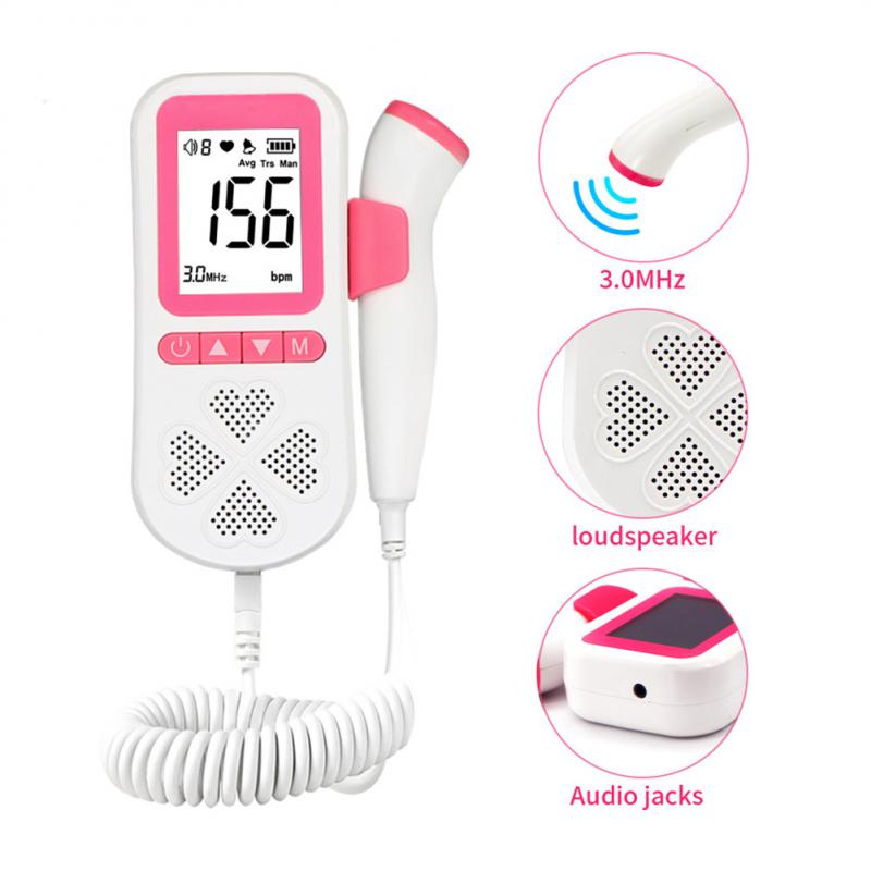 3.0MHZ Baby Heart Rate Monitor LCD Display Fetal Heartbeat Detector Home Maternity Pregnant Woman Health Care