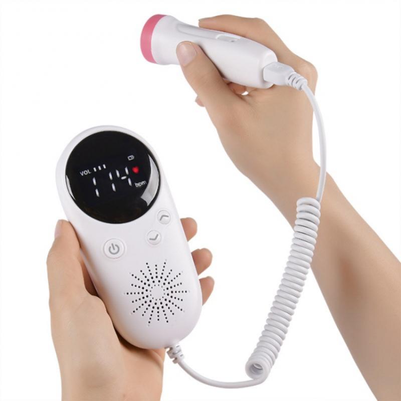 2.5MHz Fetal Heart Rate Detector LED Display Maternity Portable Doppler Fetal Heart Rate Monitor For Pregnant Women No Radiation