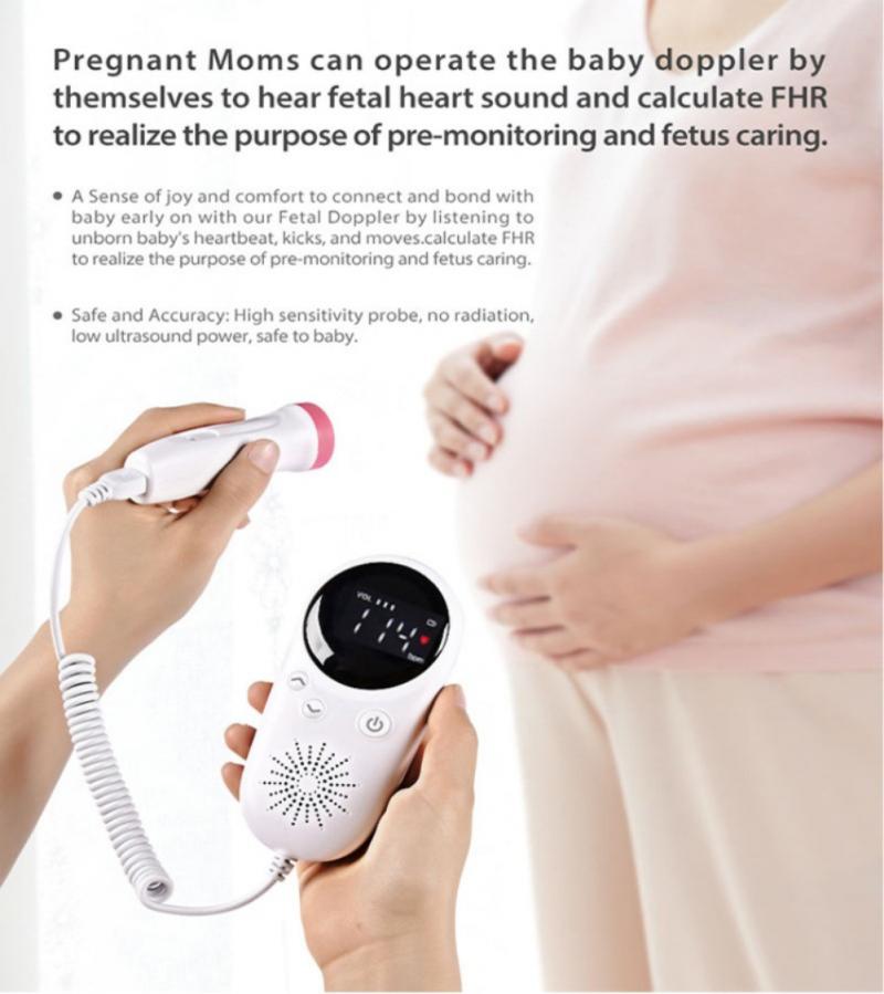 2.5MHz Fetal Heart Rate Detector LED Display Maternity Portable Doppler Fetal Heart Rate Monitor For Pregnant Women No Radiation