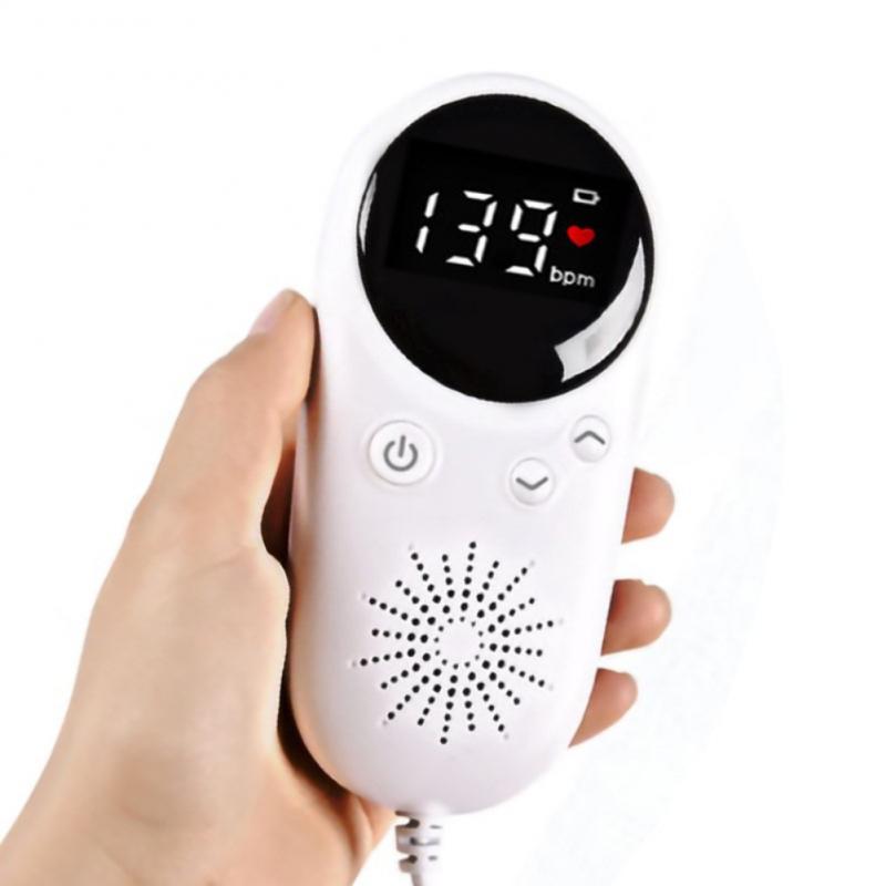 2.5MHz Fetal Heart Rate Detector LED Display Maternity Portable Doppler Fetal Heart Rate Monitor For Pregnant Women No Radiation