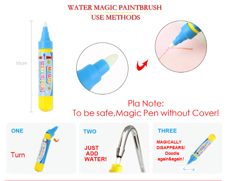Kids Toys Magic Water Drawing Mat Russian Letter Coloring Book with Doodle Pen Drawing Set Educational Toys for Children Girls