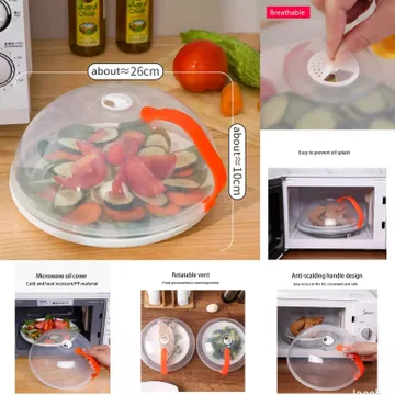 Microwave Food Cover Splatter Proof Heat Resistant Rotatable