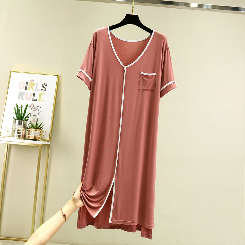 Sexy Nightgown for Women, Modal Crisscross Pajamas Backless Sleepwear Women  Short Sleeve Sleep Shirt/Dress Round Neck Soft Nightshirts Plus Size 