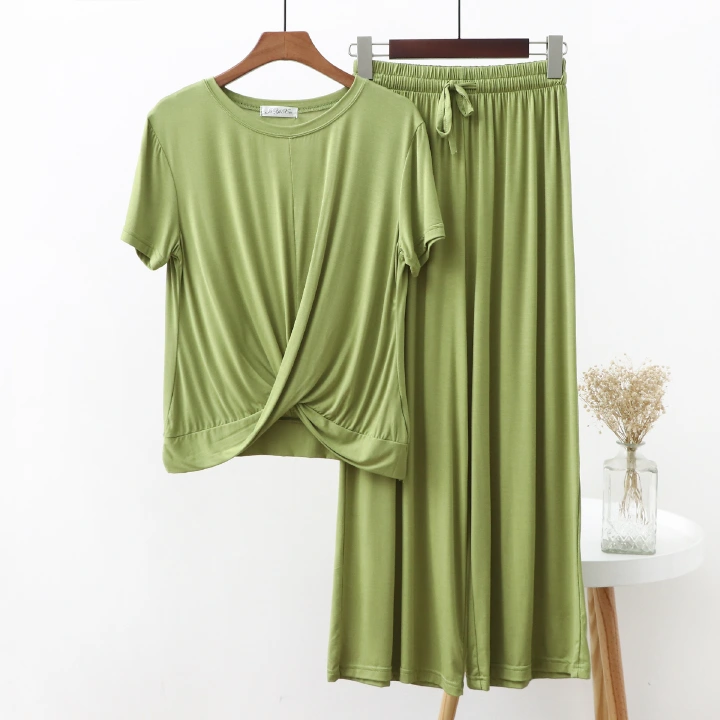 2022 New Summer Pajamas for Women Spring Modal Home Clothes Sleepwear Suit Female Loose Homewear Sets Lady Lounge Wear Pijamas