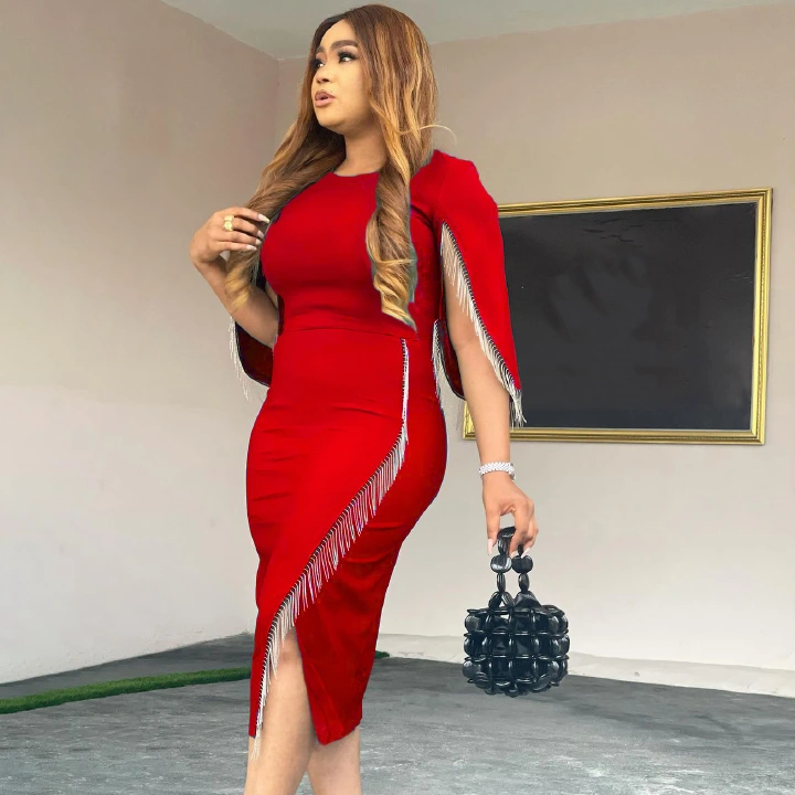 African Dresses for Women Summer Fashion Style African Women Short Sleeve O-neck Red Green Blue Dress African Clothes Women