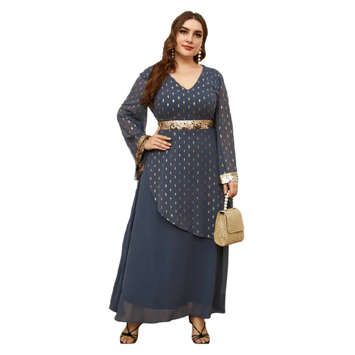 New Women Luxury Plus Size Maxi Dresses 2022 Spring AutumnChic Elegant Large Long Oversized Evening Party Prom Wedding Clothing
