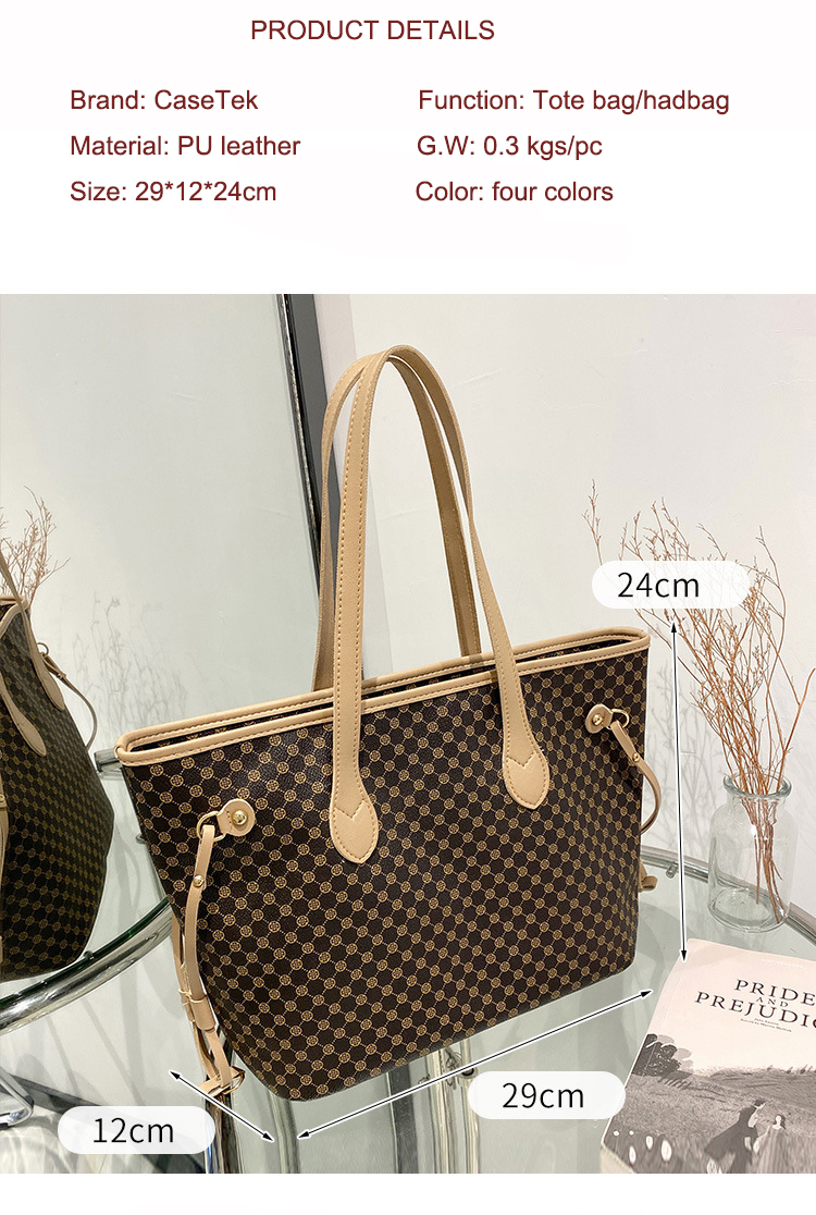 Fashionable Large Capacity Handbag Tote Bag Women's Bag With Splicing  Color, Lv Pattern Best Choice For Travel