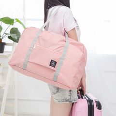 Moving packing bag large-capacity clothing finishing quilt storage aircraft bag portable folding travel bag Aircraft bag shoulder bag can be sleeved with pull bar case travel bag p Pink one size