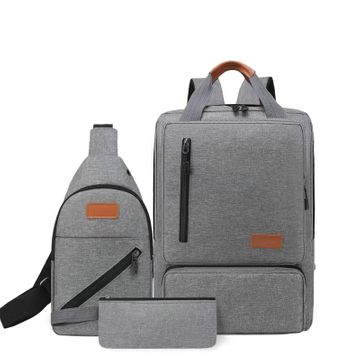 New Arrival New backpack three-piece travel bag Leisure unisex student ...