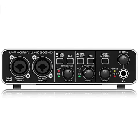 BEHRINGER U-Phoria UMC202HD, 2-Channel  UMC204HD Audiophile 2x4, 24-Bit/192 kHz USB Audio/MIDI UMC404HD Audiophile 4x4, 24-Bit/192 kHz USB Audio/MIDI Interface with Midas Mic Preamplifiers UMC1820