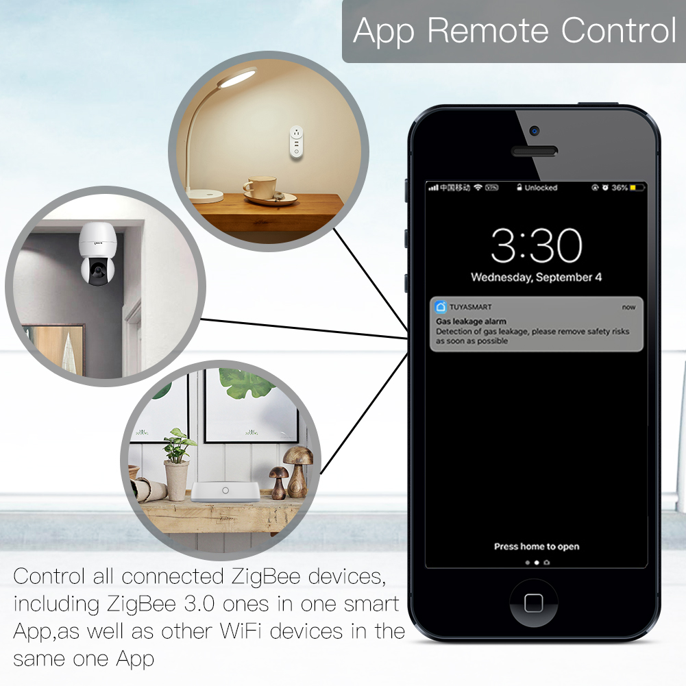 Moes Tuya ZigBee Smart Gateway Hub Smart Home Bridge Smart Life APP Wireless Remote Controller Works with Alexa Google Home