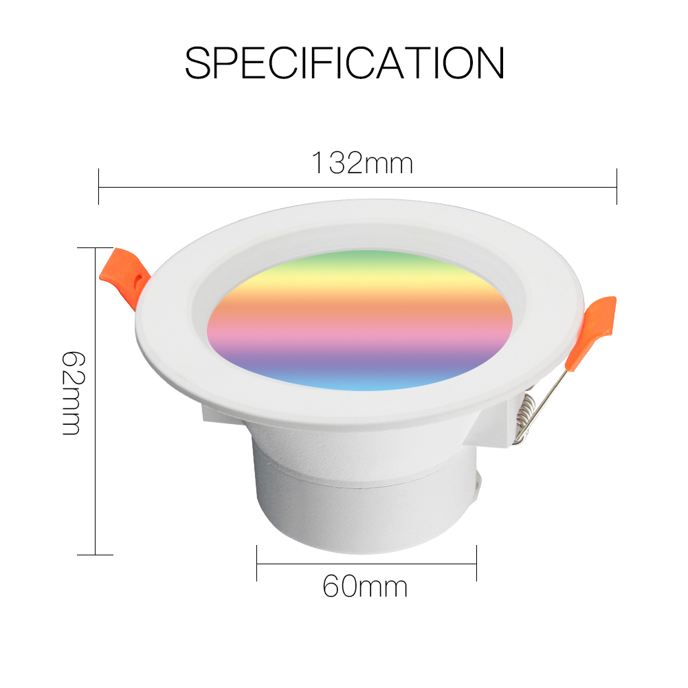 WiFi Smart LED Downlight Dimming Round Spot Light  7W RGB Color Changing 2700K-6500K Warm Cool light Work with Alexa Google Home
