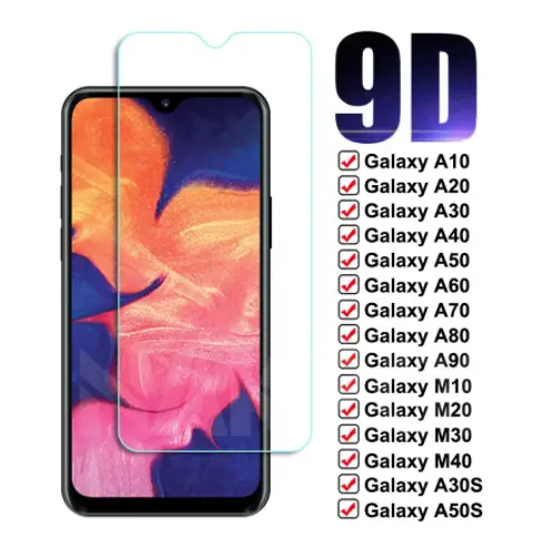 3pcs 9D Full Tempered Glass On For Samsung Galaxy A10 A20 A30 A40 A50 A60 A70 Screen Protector A80 A90 M10 M20 M30 M40 Glas Film Case