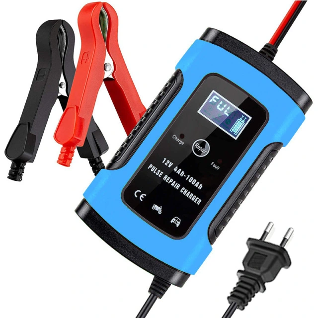12V 6A Car Battery Charger Full Automatic Power Pulse Repair Chargers Wet Dry Lead Acid Battery Chargers Digital LCD Display