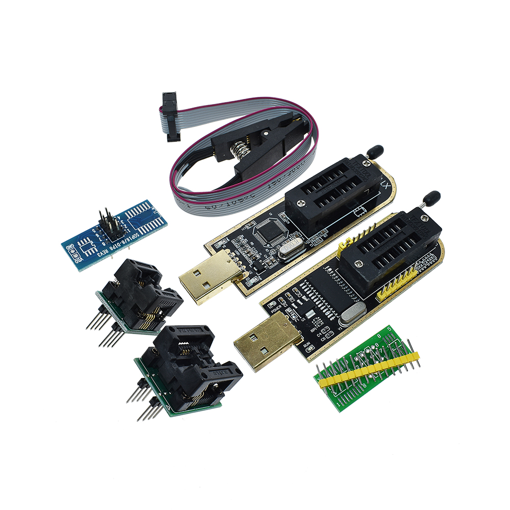 CH341A XTW100 24 25 Series EEPROM Flash BIOS CH341 USB Programmer Module + SOIC8 SOP8 Test Clip For EEPROM 93CXX / 25CXX / 24CXX