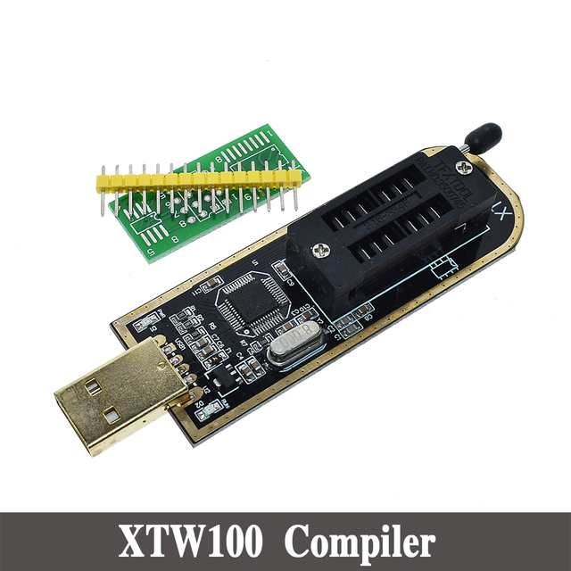 CH341A XTW100 24 25 Series EEPROM Flash BIOS CH341 USB Programmer Module + SOIC8 SOP8 Test Clip For EEPROM 93CXX / 25CXX / 24CXX