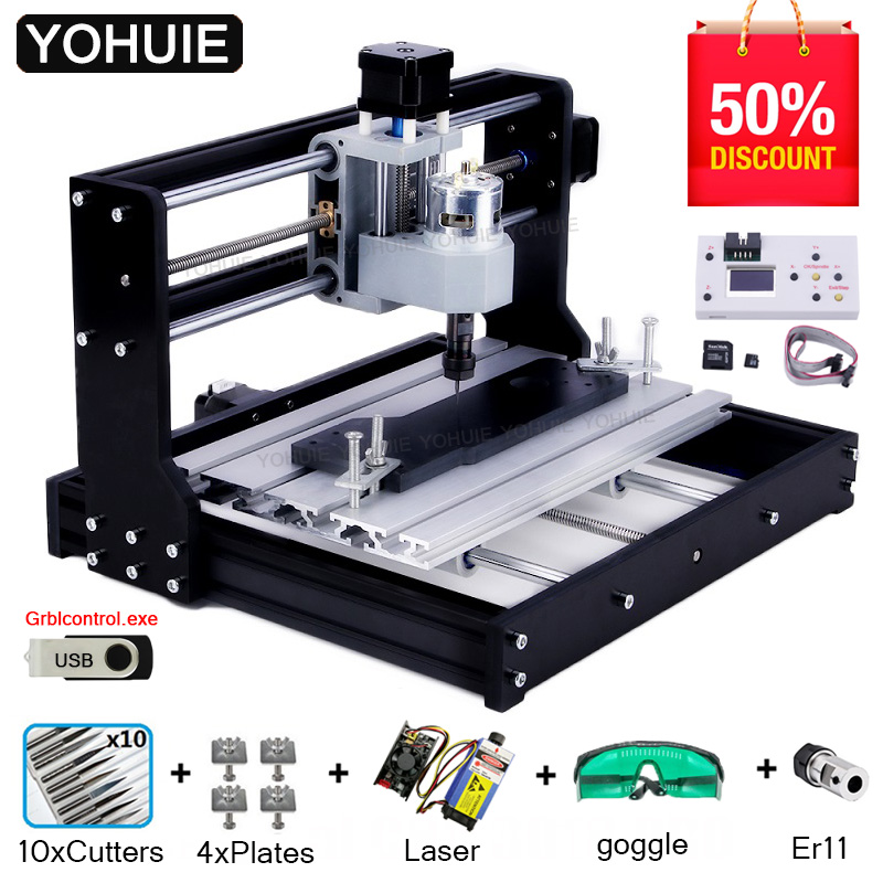 CNC 3018 PRO Laser Engraver Wood CNC Router Machine GRBL ER11 Hobby DIY Engraving Machine for Wood PCB PVC Mini CNC3018 Engraver