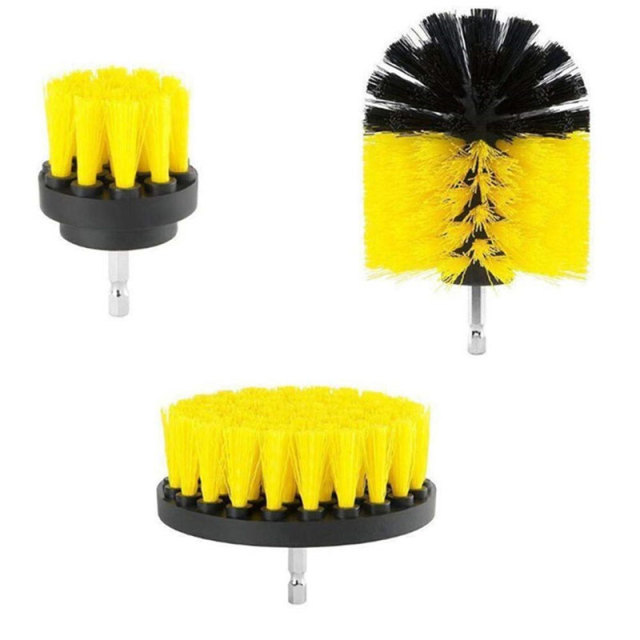 3Pcs/Set 4Pcs/Set Electric Scrubber Brush Drill Brush Kit Plastic Round Cleaning Brush For Carpet Glass Car Tires Nylon Brushes 2/3.5/4''