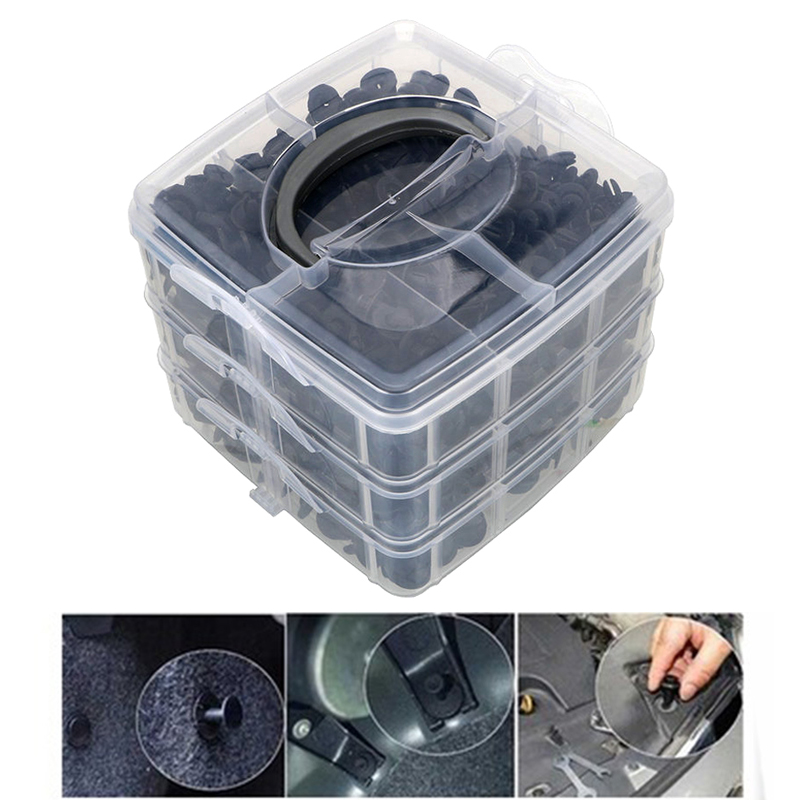 620pcs/Box Car Fastener Clips Mixed Auto Fasteners Door Trim Panel Auto Bumper Rivet Retainer Push Engine Cover Fender