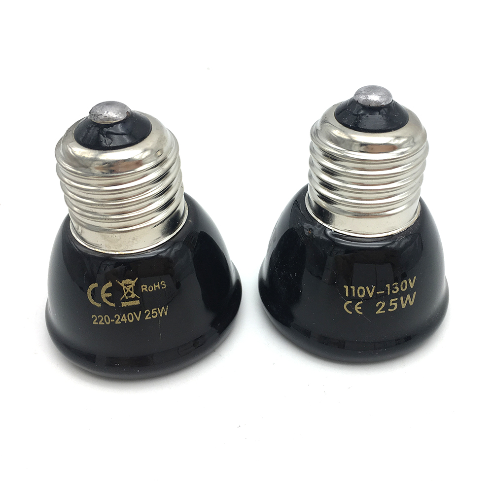 2pcs NOMOY PET Mini Pet Reptile Infrared Ceramic Heating Lamp 110V 220V Heat Emitter Light Bulb 25W 50W 75W 100W