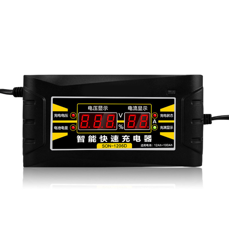 12V 6A EU/US 110-240V AC Input Automatic Smart Battery Charger Maintainer Desulfator for Lead Acid Batteries Car Battery Charger