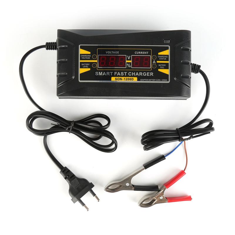12V 6A EU/US 110-240V AC Input Automatic Smart Battery Charger Maintainer Desulfator for Lead Acid Batteries Car Battery Charger