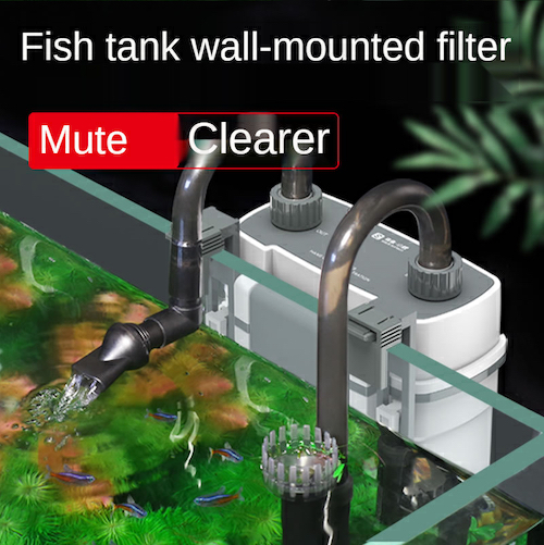 Fish Tank Waterfall Filter Aquarium External Water Pump Wall-mounted Small Circulation Filter Electric Remove Oil Film