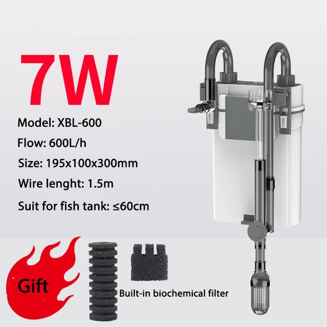 Fish Tank Waterfall Filter Aquarium External Water Pump Wall-mounted Small Circulation Filter Electric Remove Oil Film