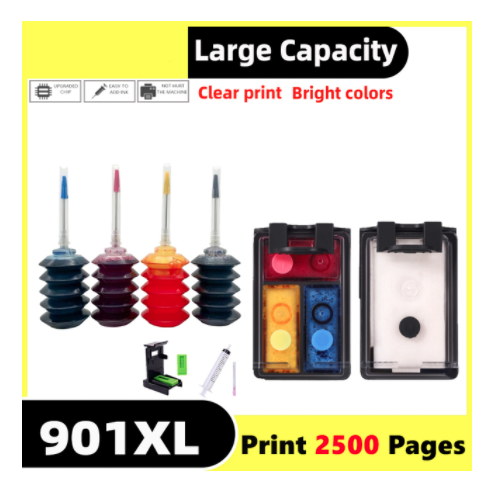 GraceMate 901 XL Refill Ink Kit Replacement for hp901 HP 901XL Ink Cartridge Officejet 4500 J4500 J4540 J4550 J4580 J4640 J4680