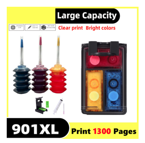 GraceMate 901 XL Refill Ink Kit Replacement for hp901 HP 901XL Ink Cartridge Officejet 4500 J4500 J4540 J4550 J4580 J4640 J4680