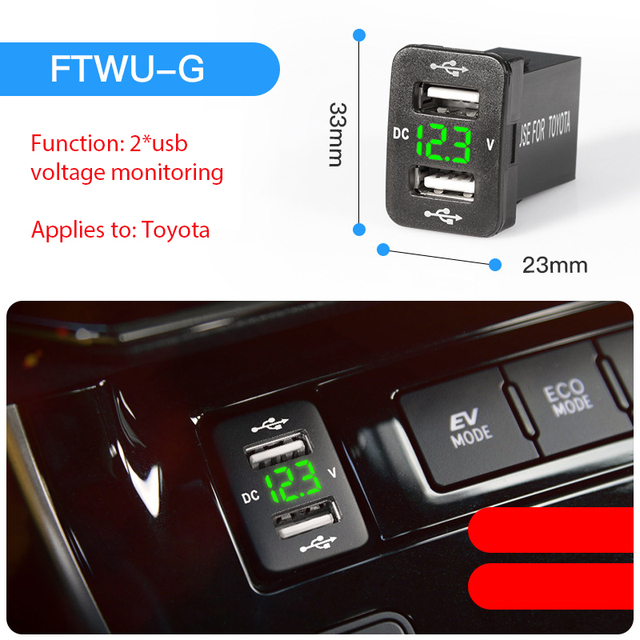 Quick Charge Car Charger Dual USB Interface Socket Fast Car Charger Use for TOYOTA HONDA Suzuki Geely Emgrand with Harness