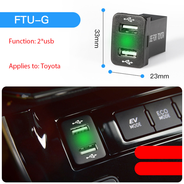 Quick Charge Car Charger Dual USB Interface Socket Fast Car Charger Use for TOYOTA HONDA Suzuki Geely Emgrand with Harness