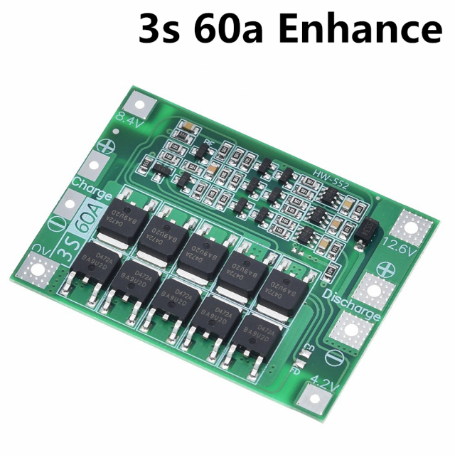 3S/4S 40A 60A Li-ion Lithium Battery Charger Protection Board 18650 BMS For Drill Motor 11.1V 12.6V/14.8V 16.8V Enhance/Balance