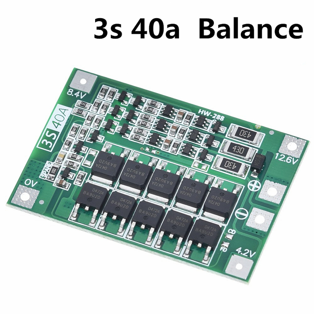 3S/4S 40A 60A Li-ion Lithium Battery Charger Protection Board 18650 BMS For Drill Motor 11.1V 12.6V/14.8V 16.8V Enhance/Balance